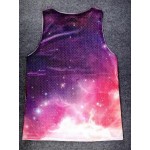 Purple Pink Universe Galaxy Net Sleeveless Mens T-shirt Vest Sports Tank Top